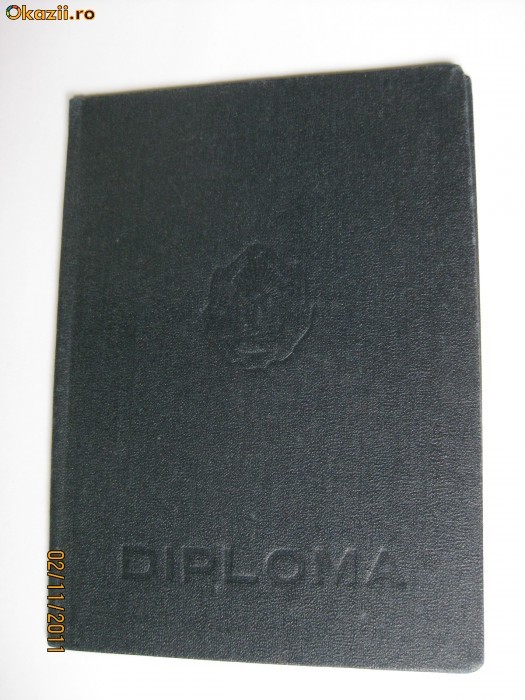 DIPLOMA ABSOLVENT FACULTATEA DE INSTALATII DIN 1958 foto mare