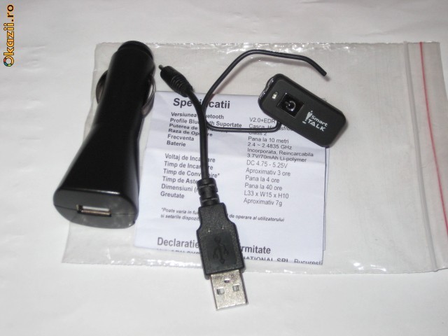 HANDS FREE/CASCA BLUETOOTH-SMART TALK foto mare