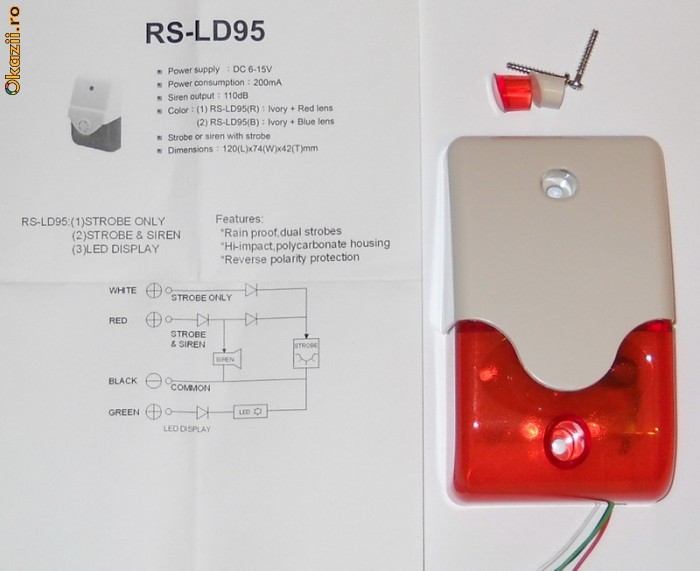 SIRENA RS-LD95-R CU LEDURI foto mare