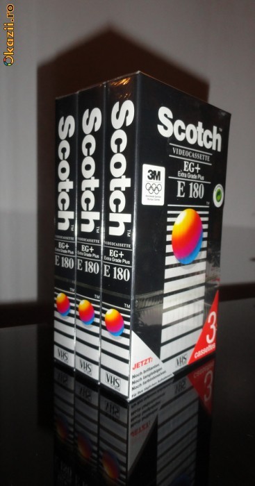 VIDEOCASETE SCOTCH 3M - SET 3 BUC foto mare