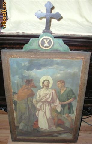 ICOANA DIN METAL ~  Pictor BAUMANN JOHANN-FRIEDRICH, Ulei pe Metal, Sec. XIX foto mare