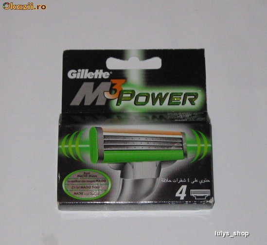SET/BLISTER 4 REZERVE GILLETTE M3 POWER ORIGINALE+TRANSPOT GRATUIT foto mare
