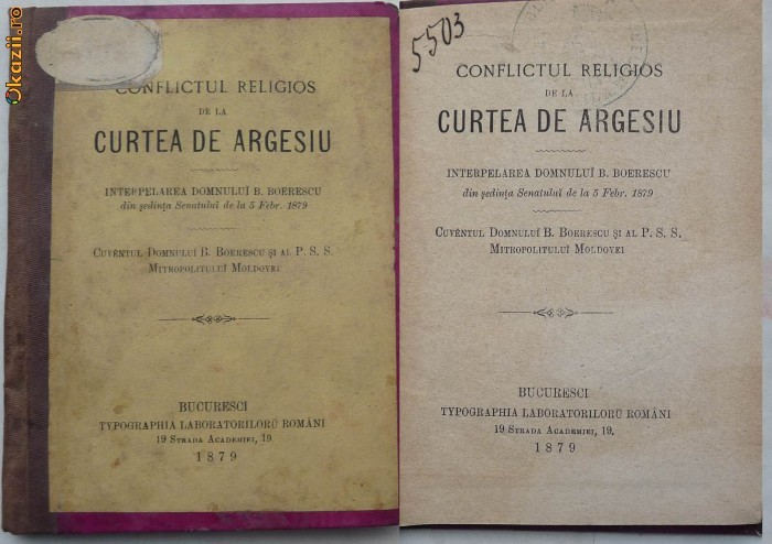 Conflictul religios de la Curtea de Arges , Bucuresti , 1879 foto mare