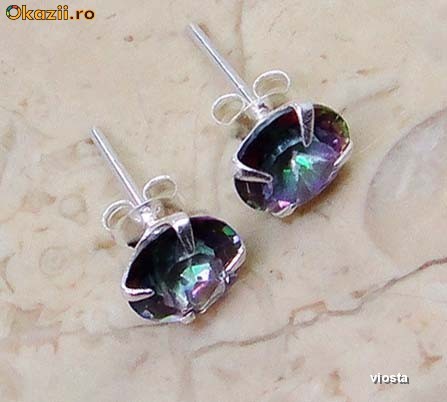 CERCEI ARGINT 925-MYSTIC TOPAZ foto mare