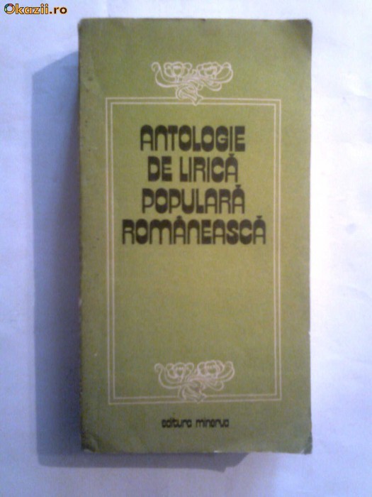 Antologie de lirica populara romaneasca foto mare