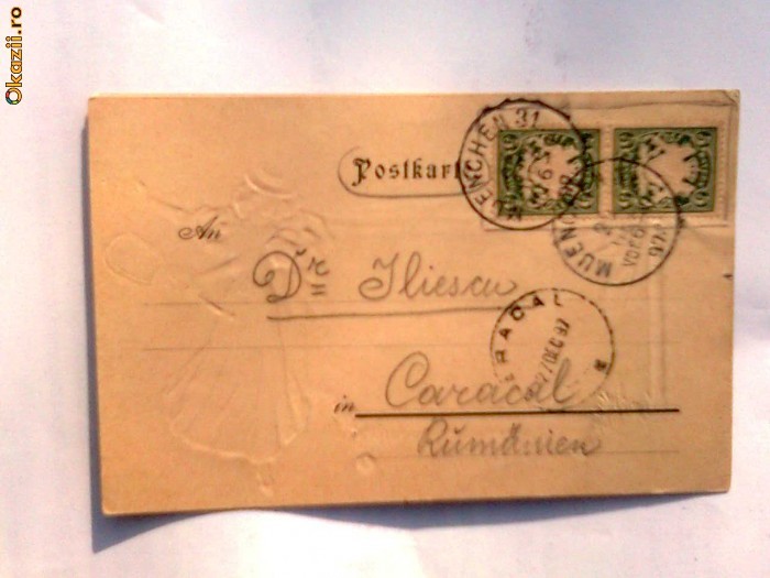 C.P.Postkart - Gruss aus Munchen !    Circulata MUENCHEN - CARACAL 1887 foto mare