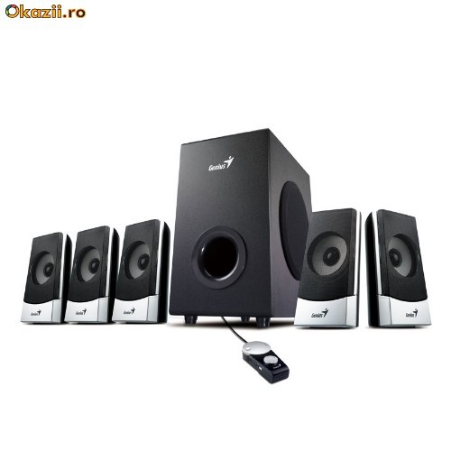 Boxe 5.1 Genius SW-5.1 1500 Black, 45W(Subwoofer 20W+5 sateliti*5W), 1500W PMPO, 220V-EU, 3173057510 foto mare