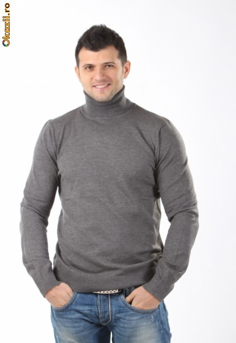 Pulover Jack and Jones Trevor Roll Neck Grey [Cod: TZPJ041] foto mare