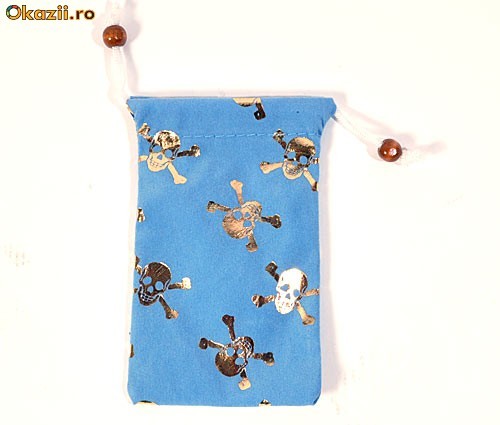 Husa cranii pe bleu (ID1819) foto mare