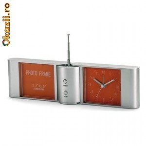 Radio FM pliabil, cu ceas si rama Culoare - Portocaliu,  KC6268-10 foto mare