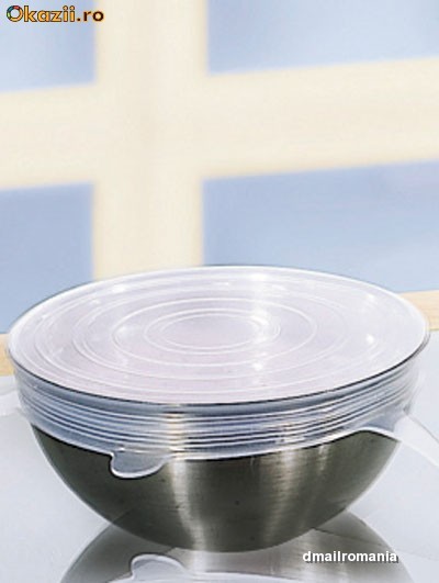 Set 5 capace elastice din silicon foto mare