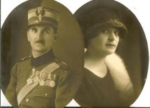 2 fotografii de epoca - Colonelul Moroiu si sotia ( aprox. 1920) foto