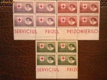 1946 - Crucea rosie - hartie gri - dantelat- nestampilat
