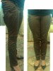 pantaloni maron de doc-broderie motive florale stil Madonna
