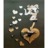 Ceas sticker cu afis inimioare