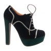 Botine negre cu platforma verde Xuxa