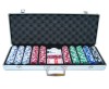 SET POKER PROFESIONAL TEXAS HOLD'EM 500 PIESE VALIZA METALICA 2 SETURI CARTI ZARURI