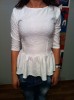 Bluza dama alba peplum model deosebit