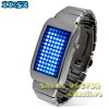 Ceas de mana cu led-uri albastre Zero Kelvin, barbatesc, curea metalica silver. Nou