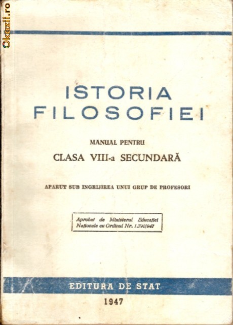 Istoria filosofiei - 1947 foto mare Istoria filosofiei - 1947 foto mare